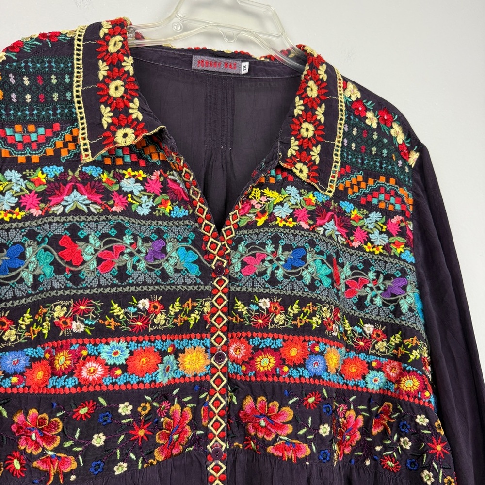 Johnny Was Artisan Embroidered Floral Tunic - Picture 4 of 6